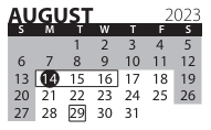 District School Academic Calendar for Lincoln Southeast High School for August 2023