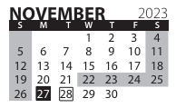 District School Academic Calendar for Lincoln Southeast High School for November 2023