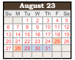 District School Academic Calendar for Dayton Intermediate School for August 2023