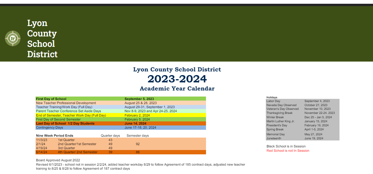 District School Academic Calendar Key for Dayton Intermediate School