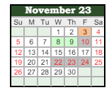 District School Academic Calendar for Dayton Elementary School for November 2023