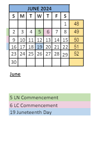 District School Academic Calendar for Lawrence Central High School for June 2024