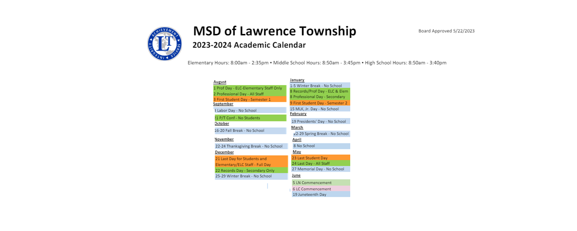 District School Academic Calendar Key for Belzer Middle School