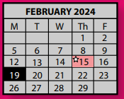 District School Academic Calendar for Star Academy for February 2024