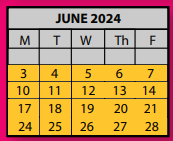 District School Academic Calendar for Kate Bond Elementary School for June 2024