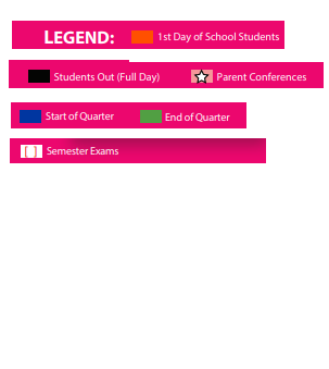 District School Academic Calendar Legend for Star Academy