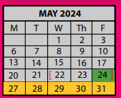 District School Academic Calendar for Star Academy for May 2024