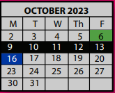 District School Academic Calendar for Kate Bond Elementary School for October 2023