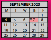 District School Academic Calendar for Kate Bond Elementary School for September 2023