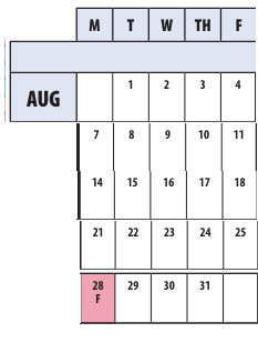 District School Academic Calendar for Winston Churchill High for August 2023