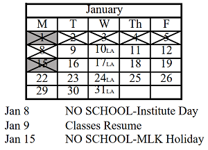 District School Academic Calendar for Naperville North High School for January 2024