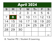 District School Academic Calendar for Mount Tabor School for April 2024