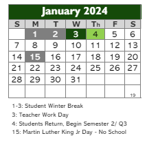 District School Academic Calendar for Fairmont Elementary School for January 2024