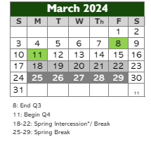 District School Academic Calendar for Silver Street Elementary Sch for March 2024