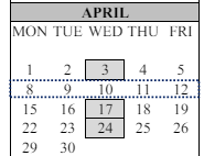 District School Academic Calendar for Hollywood Hill Elementary for April 2024