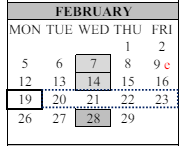 District School Academic Calendar for Sunrise Elementary for February 2024