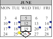 District School Academic Calendar for Canyon Creek Elementary for June 2024