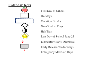 District School Academic Calendar Legend for Shelton View Elementary