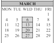 District School Academic Calendar for Secondary Academy For Success for March 2024