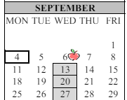 District School Academic Calendar for Crystal Springs Elementary for September 2023