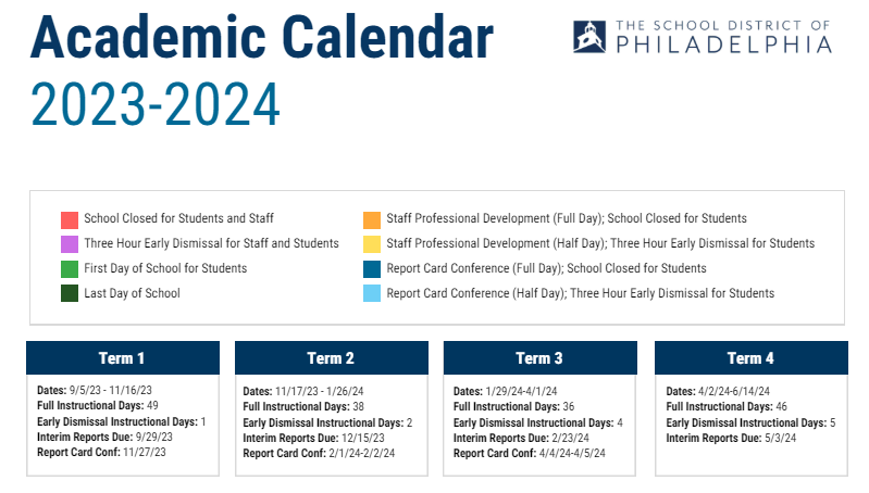 District School Academic Calendar Key for Constitution HS