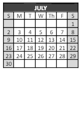 District School Academic Calendar for Carver Preschool for July 2023