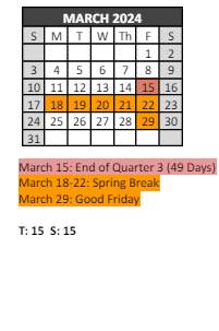 District School Academic Calendar for Belair Elementary School for March 2024