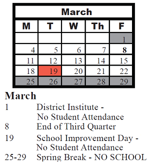 District School Academic Calendar for Charles Reed Elementary Sch for March 2024