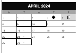 District School Academic Calendar for Glencoe Elementary School for April 2024