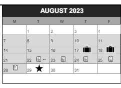 District School Academic Calendar for Arleta Elementary School for August 2023