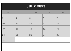 District School Academic Calendar for Portland Arthur Academy Charter School for July 2023