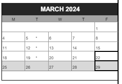 District School Academic Calendar for Glencoe Elementary School for March 2024