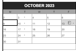 District School Academic Calendar for Beach Elementary School for October 2023