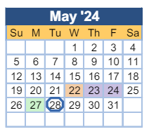 District School Academic Calendar for Lake Forest Hills Elementary School for May 2024