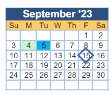 District School Academic Calendar for Lake Forest Hills Elementary School for September 2023