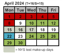 District School Academic Calendar for School 28-henry  Hudson for April 2024