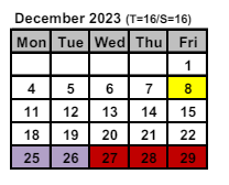 District School Academic Calendar for Thomas Jefferson High School for December 2023