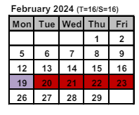 District School Academic Calendar for Thomas Jefferson High School for February 2024