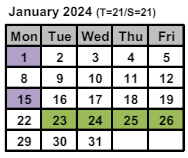 District School Academic Calendar for Thomas Jefferson High School for January 2024