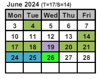 District School Academic Calendar for School 28-henry  Hudson for June 2024