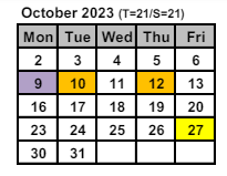 District School Academic Calendar for School 28-henry  Hudson for October 2023