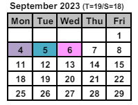 District School Academic Calendar for Thomas Jefferson High School for September 2023