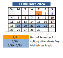 District School Academic Calendar for Ingraham High School for February 2024