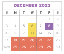 District School Academic Calendar for Northeast Tacoma for December 2023