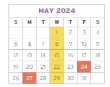 District School Academic Calendar for Fawcett for May 2024