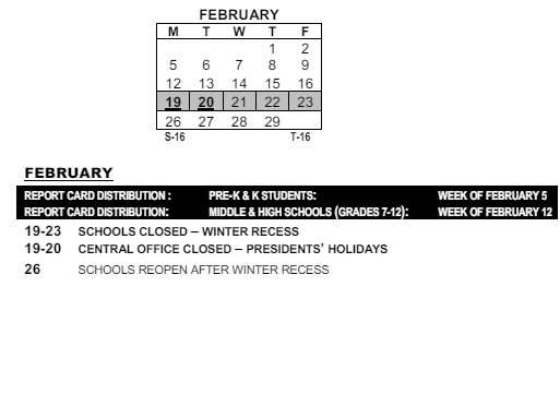 District School Academic Calendar for Roosevelt High School for February 2024