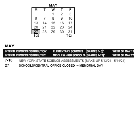 District School Academic Calendar for Roosevelt High School for May 2024