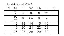 District School Academic Calendar for Two Springs Elementary School for August 2024