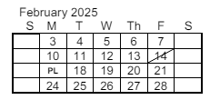 District School Academic Calendar for Two Springs Elementary School for February 2025