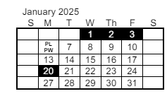 District School Academic Calendar for Lewis & Clark Middle School for January 2025